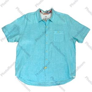 Tommy Bahama Relax linen light blue shirt sleeve top size XL